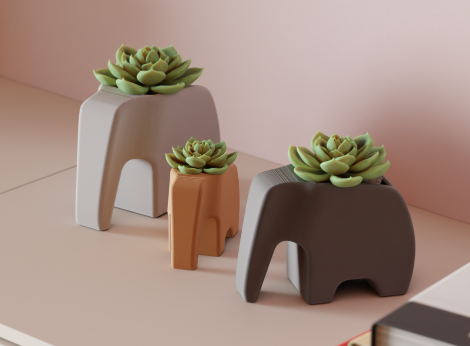 Elefantenbehälter für Blumen